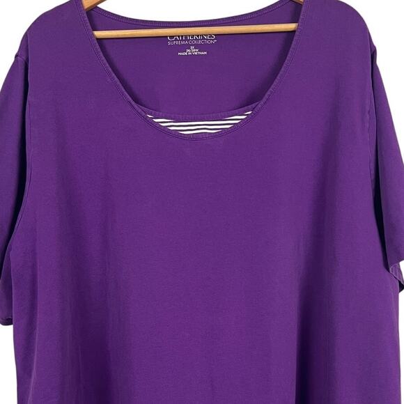 Catherines Suprema Womens 3X Preppy Classic Nautical Layered Look T Shirt Top - Picture 1 of 14